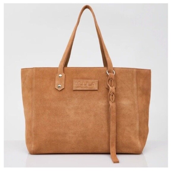 M.I.L.A. Luxe Suede Bag With Tassel Purse Tan Camel Buttery Soft